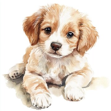 recommend clip art: Puppy dog watercolor stencil draw clipart