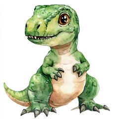 Obraz premium watercolor puppy dinosaur clipart