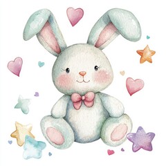 clipart easter bunny with eggs