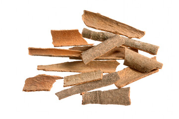 Tejpatra Cinnamon on white background