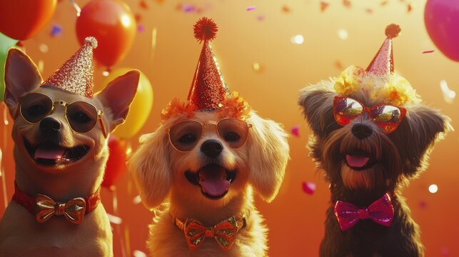 The Dogs Celebrate the Party