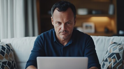 The Man with Laptop Focused