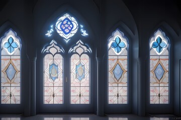 Fototapeta premium ia generated. stained glass window in church