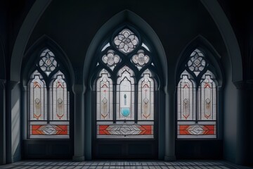 Obraz premium ia generated. stained glass window. stained glass window in church