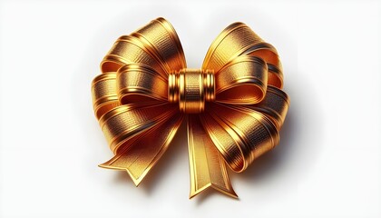 Gold ribbon, cute ribbon isolated on white background for your greeting card, wedding or your event design. 