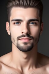 ia generated. look of a man man looking straight ahead. portrait of a man. portrait of a person. 