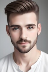 Fototapeta premium ia generated. look of a man man looking straight ahead. portrait of a man. portrait of a person. 