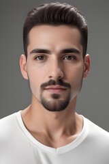 Fototapeta premium ia generated. look of a man man looking straight ahead. portrait of a man. portrait of a person. 