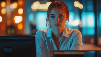 Young female hotel receptionist at the lobby
