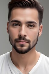 Fototapeta premium ia generated. look of a man man looking straight ahead. portrait of a man. portrait of a person. 