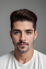 Obraz premium ia generated. look of a man man looking straight ahead. portrait of a man. portrait of a person. 