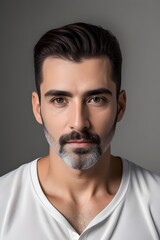 Fototapeta premium ia generated. look of a man man looking straight ahead. portrait of a man. portrait of a person