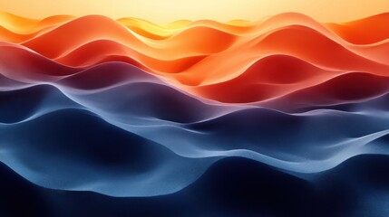 An abstract background featuring colorful sand dunes, showcasing vibrant hues of orange and blue. The image presents a serene, creative landscape.