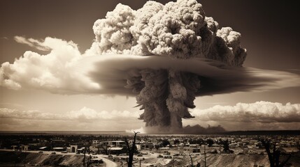 The Explosive Birth of Trinity: Unveiling the Mushroom Cloud of the Manhattan Project's Groundbreaking Explosion at Los Alamos, Alamogordo