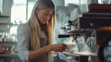 The Barista Brewing Perfect Espresso