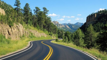 Fototapeta premium Family Road Trip Adventure Relishing Scenic Views and Cherished Moments on the Open Road