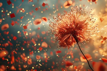 Obraz premium Dancing petals in a dreamy atmosphere nature macro photography ethereal setting close-up beauty of nature