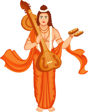 Narad Muni Vector Illustration (Royalty Free) Stock Image