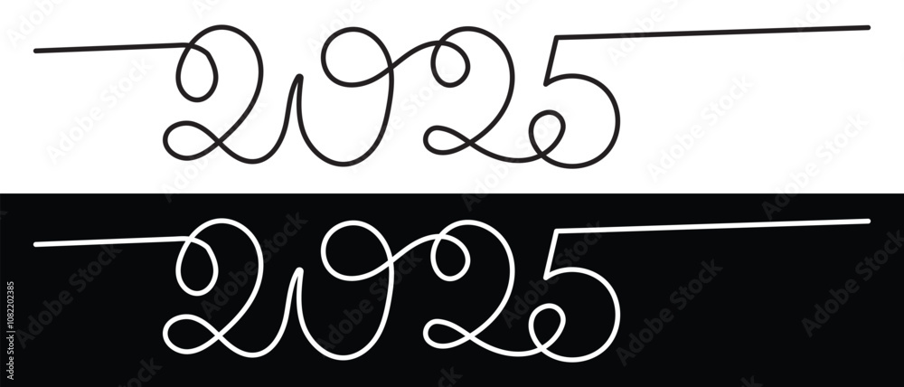 Fototapete 2025 happy new year . christmas symbols 2025 . 2025 is the number for the coming year of christmas a