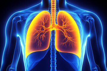 X-ray image of the chest, showing clear details of the rib cage, lungs, and thoracic cavity for medical examination purposes.