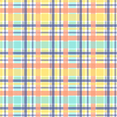 a seamless pattern of a plaid fabric with a yellow, green, and blue squares.