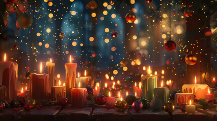 christmas candles and decorations