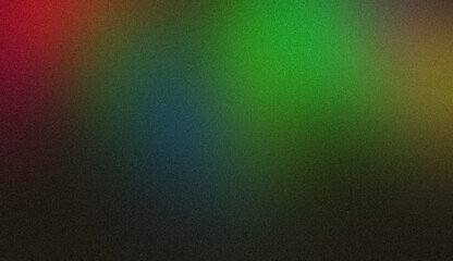 Abstract glowing color spot grainy backdrop design. Dark blue green red black color spot noisy gradient texture background, vibrant color flow, shine, bright, aesthetic texture effect.