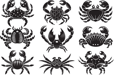 Fototapeta premium crab vector illustration silhouette printable png