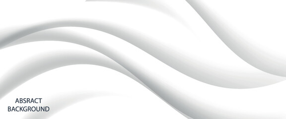 3D white geometric abstract background overlap layer on bright space with waves decoration. Minimalist modern graphic design element cutout style concept for banner, flyer, card, or brochure cover