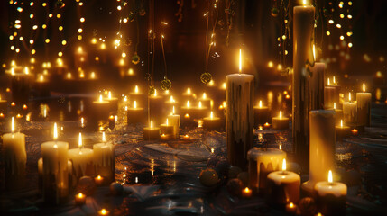 christmas candles and decorations