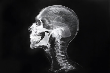 X-ray image of the human head.
