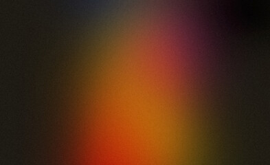 Abstract glowing color spot grainy backdrop design. Dark orange magenta black color spot noisy gradient texture background, vibrant color flow, shine, bright, aesthetic texture effect.