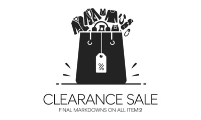 Clearance Sale Banner - Minimal Vector Design Showcasing Discounts 