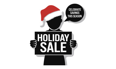 Holiday Sale - Minimal Vector Design Highlighting Seasonal Discounts 