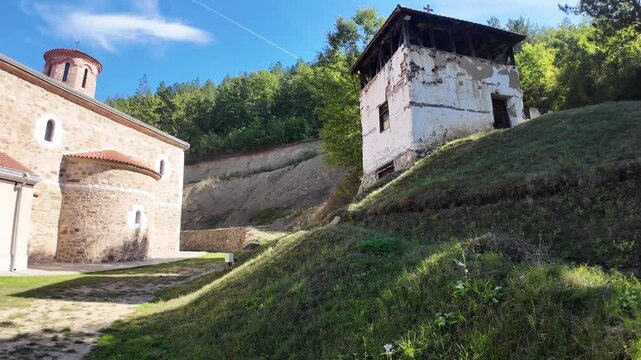 Amazing view of Medieval Sukovo Monastery of Assumption of the Blessed Virgin Mary, Serbia