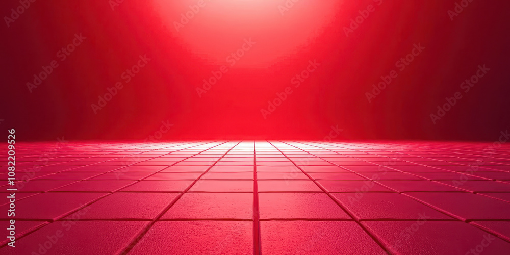 Poster A red background with a white line in the middle