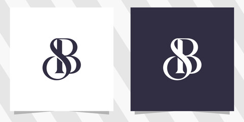 letter sb bs logo design vector