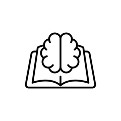 Genius book outline icons, minimalist vector illustration ,simple transparent graphic element .Isolated on white background