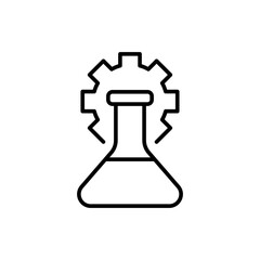 Chemical flask outline icons, minimalist vector illustration ,simple transparent graphic element .Isolated on white background