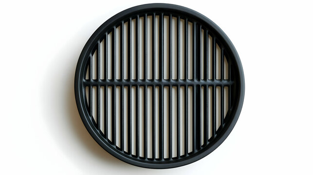 Circular Black Cast Iron Grill Grate with Parallel Bars, a 3D Rendered  Kitchenware Item on White Background