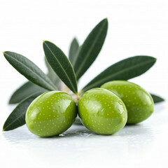 Obraz premium green olives on a branch