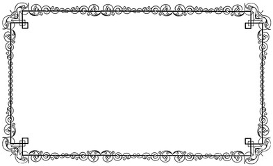  19世紀活版印刷　飾り罫　唐草模様