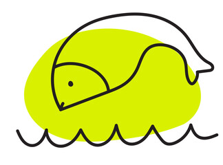 Hand drawn doodle fishes, sketched fish pictogram, sardine flock icon, sketchy sea animals, mackerel