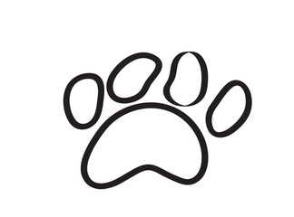 Paw print icon, dog foot traces, cat legs print, pet footprint silhouette, minimal animal tracks symbol