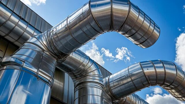 Air ductwork installation for industrial settings, with fire-resistant materials and soundproofing for optimal air quality.
