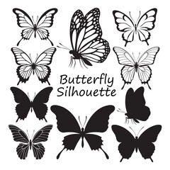 Butterfly Silhouettes stock illustration
