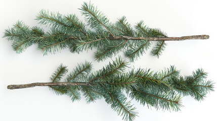 Obraz premium christmas tree branches isolated on white