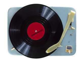 Vinyl record on turntable
