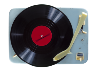 Vinyl record on turntable