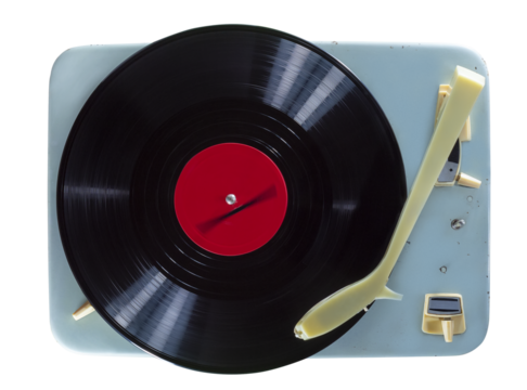 Vinyl record on turntable